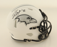 Ray Lewis Signed Ravens Matte White Alternate Speed Mini Helmet (Beckett) at PristineAuction.com