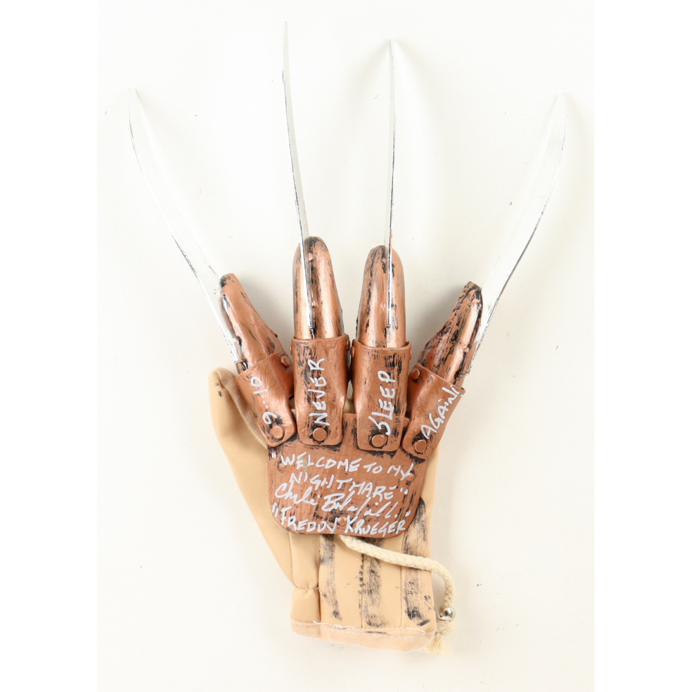 Charles Belardinelli Signed "A Nightmare on Elm Street" Freddy Krueger Glove Inscribed "Welcome To My Nightmare", "Freddy Krueger" & "9...10 Never Sleep Again" (AutographCOA) at PristineAuction.com