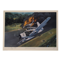 Col. Bernard Fisher Signed Stan Stokes "Downed, But Not Forgotten" Lithograph Inscribed "CMOH" (AIV) at PristineAuction.com