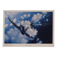 Archie Donahue Signed Stan Stokes "Angels Of Okinawa" Lithograph Inscribed "Col. USMC R" (AIV) at PristineAuction.com