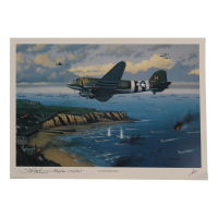 S.H. Matt Matheson Signed Stan Stokes "D-Day Invaders" Lithograph Inscribed "Maj Gen USA Rgt" (AIV) at PristineAuction.com