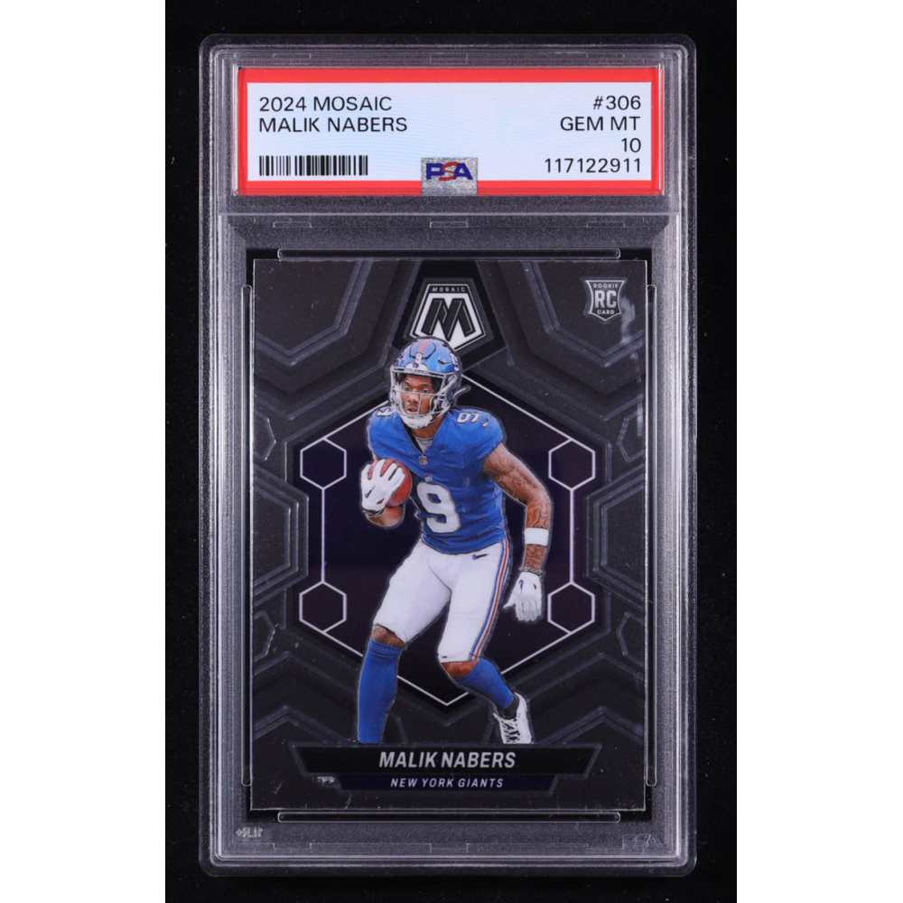 Malik Nabers 2024 Panini Mosaic #306 RC (PSA 10) at PristineAuction.com