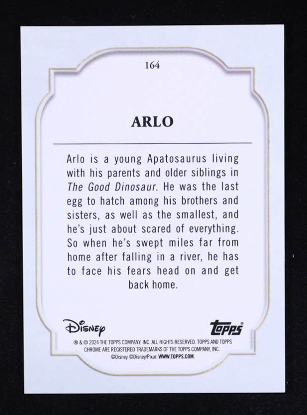 Arlo 2024 Topps Chrome UK Disney Gold Refractors #164 #41/50 at PristineAuction.com Arlo 2024 Topps Chrome UK Disney Gold Refractors #164 #41/50 at PristineAuction.com