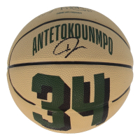 Giannis Antetokounmpo Signed Bucks NBA Mini Basketball (Beckett) at PristineAuction.com
