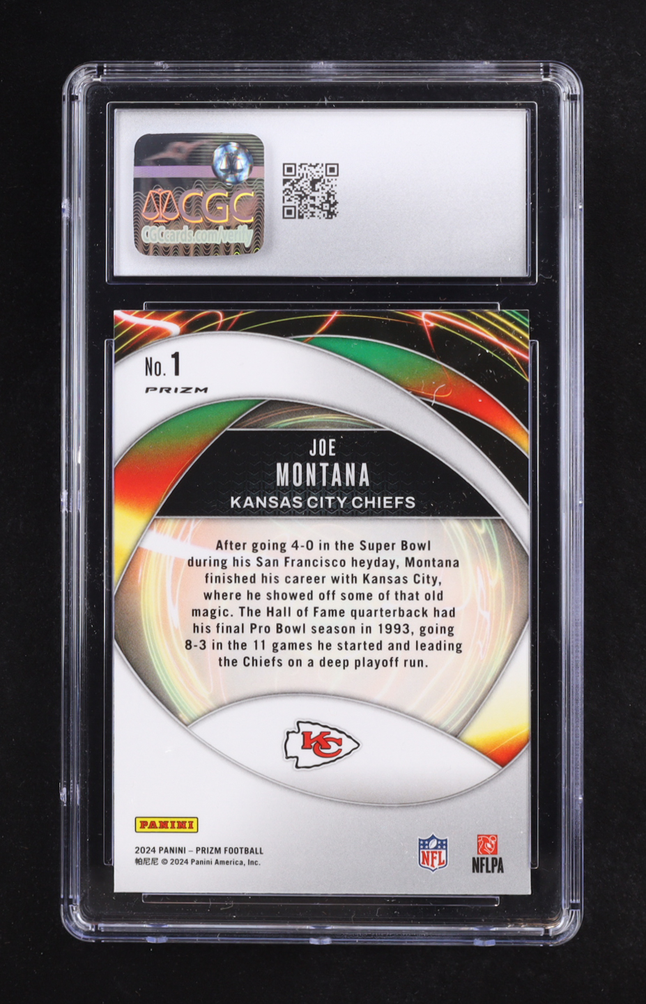 Joe Montana 2024 Panini Prizm Portals Green Wave #1 (CGC 10) at PristineAuction.com Joe Montana 2024 Panini Prizm Portals Green Wave #1 (CGC 10) at PristineAuction.com