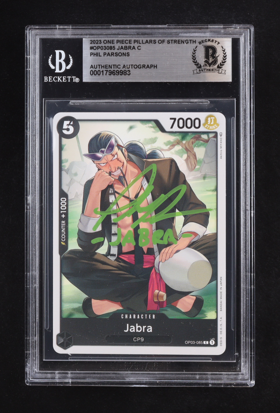 Phil Parsons Signed 2023 One Piece Pillars Of Strength #OP03085 Jabra C (BGS Authentic) at PristineAuction.com Phil Parsons Signed 2023 One Piece Pillars Of Strength #OP03085 Jabra C (BGS Authentic) at PristineAuction.com