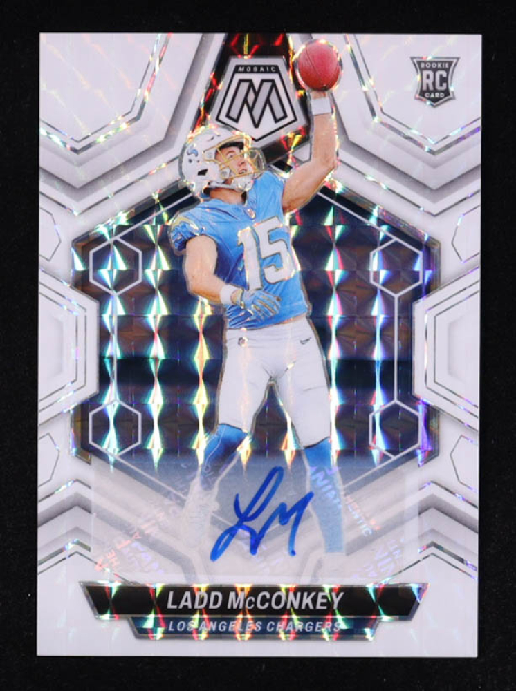 Ladd McConkey 2024 Panini Mosaic Rookie Autographs Mosaic #334 RC