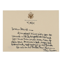 Bill Clinton Signed 2001 Personal Handwritten Note with Envelope (PSA) at PristineAuction.com