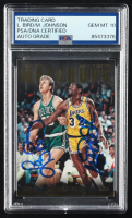 Magic Johnson & Larry Bird Signed 2014-15 Hoops Matchups #19 (PSA | Autograph Graded PSA 10) at PristineAuction.com