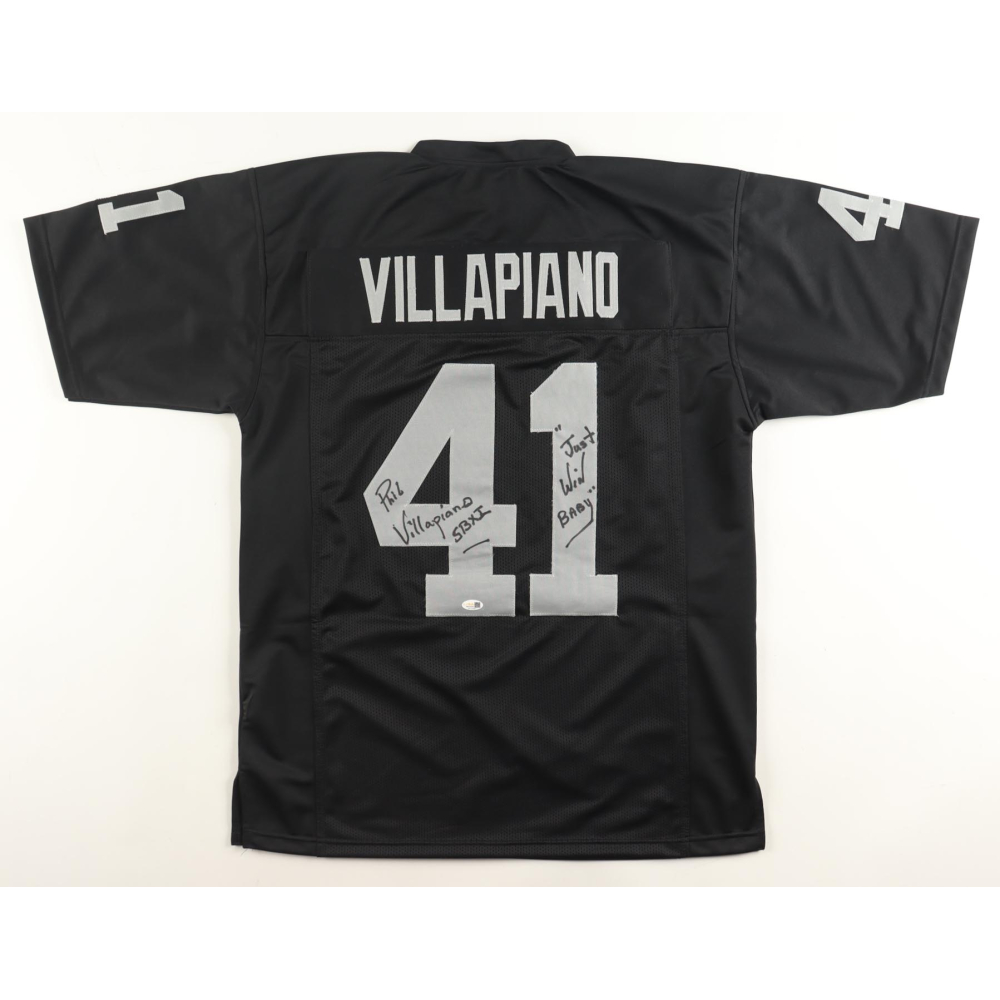 Phil Villapiano Signed Jersey Inscribed "SBXI" &  "'Just Win Baby'" (JSA) at PristineAuction.com