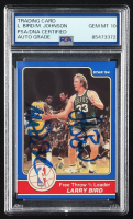 Larry Bird & Magic Johnson Signed 1984 Star Larry Bird #15 / 1984 FT Percentage Leader (PSA | Autograph Grade 10) at PristineAuction.com