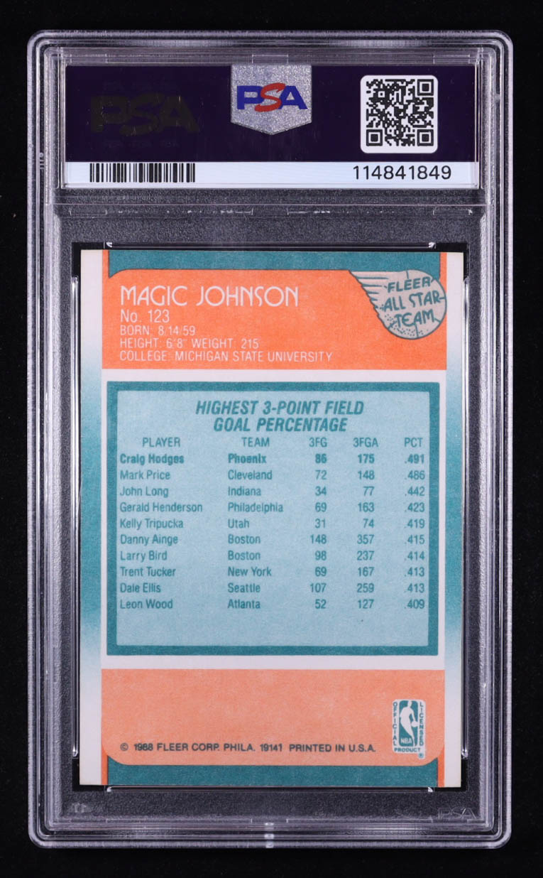 Magic Johnson 1988-89 Fleer #123 AS (PSA 9) at PristineAuction.com Magic Johnson 1988-89 Fleer #123 AS (PSA 9) at PristineAuction.com