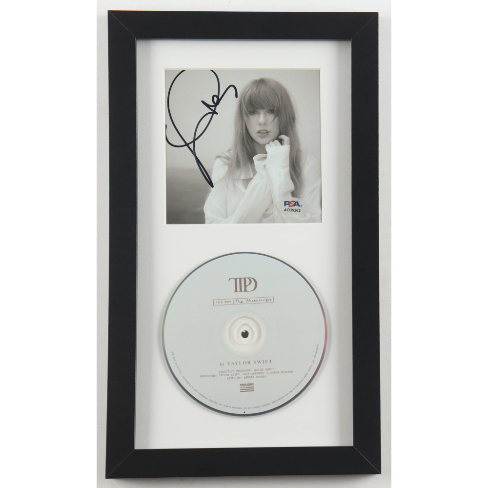 Taylor Swift Signed Custom Framed "The Tortured Poets Department" CD Album Insert Display With Disc (PSA) at PristineAuction.com