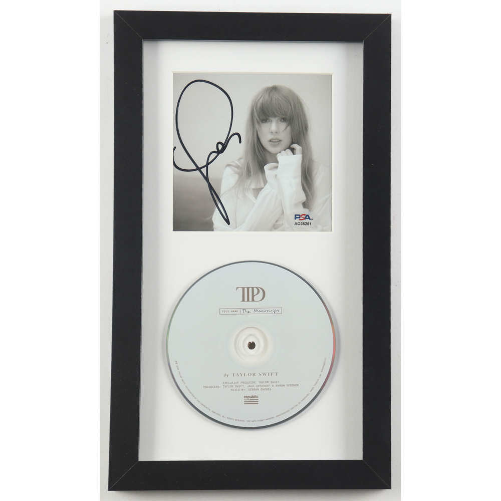 Taylor Swift Signed Custom Framed "The Tortured Poets Department" CD Album Insert Display With Disc (PSA) at PristineAuction.com