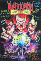"Killer Klowns From Outer Space" | 12x18 Canvas Poster Cast-Signed by (9) with Stephen Chiodo, Charlie Chiodo, Edward Chiodo (JSA) at PristineAuction.com