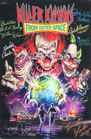 "Killer Klowns From Outer Space" | 12x18 Canvas Poster Cast-Signed by (9) with Stephen Chiodo, Charlie Chiodo, Edward Chiodo (JSA) at PristineAuction.com