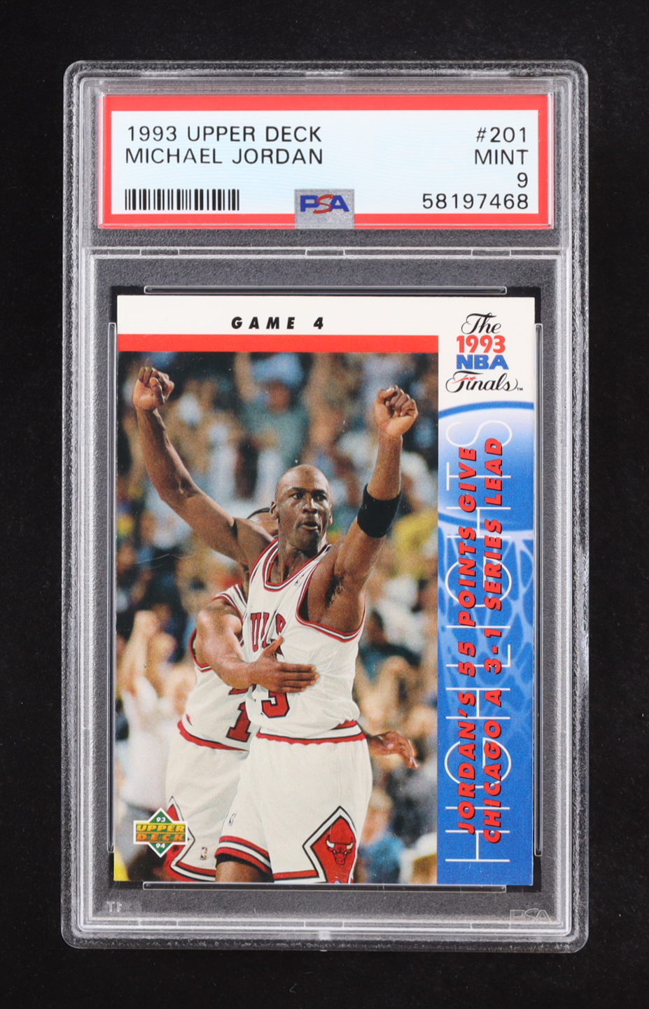 Michael Jordan 1993 Upper Deck NBA Finals Game 4 #201 (PSA 9) at PristineAuction.com Michael Jordan 1993 Upper Deck NBA Finals Game 4 #201 (PSA 9) at PristineAuction.com