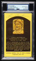 Lou Boudreau Signed Hall of Fame Plaque Postcard (PSA) at PristineAuction.com