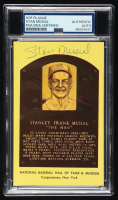 Stan Musial Signed Hall of Fame Plaque Postcard (PSA) at PristineAuction.com