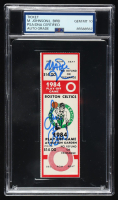 Magic Johnson & Larry Bird Signed 1984 NBA Championship Playoffs Game 1 at Boston Garden Ticket (PSA 10) at PristineAuction.com