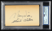 Walter Alston & Maury Willis Signed 3x5 Index Card (PSA) at PristineAuction.com