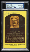 Early Wynn Signed Hall of Fame Plaque Postcard (PSA) at PristineAuction.com