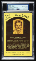 Waite Hoyt Signed Hall of Fame Plaque Postcard Inscribed "Good Luck" (PSA) at PristineAuction.com
