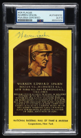 Warren Spahn Signed Hall of Fame Plaque Postcard (PSA) at PristineAuction.com