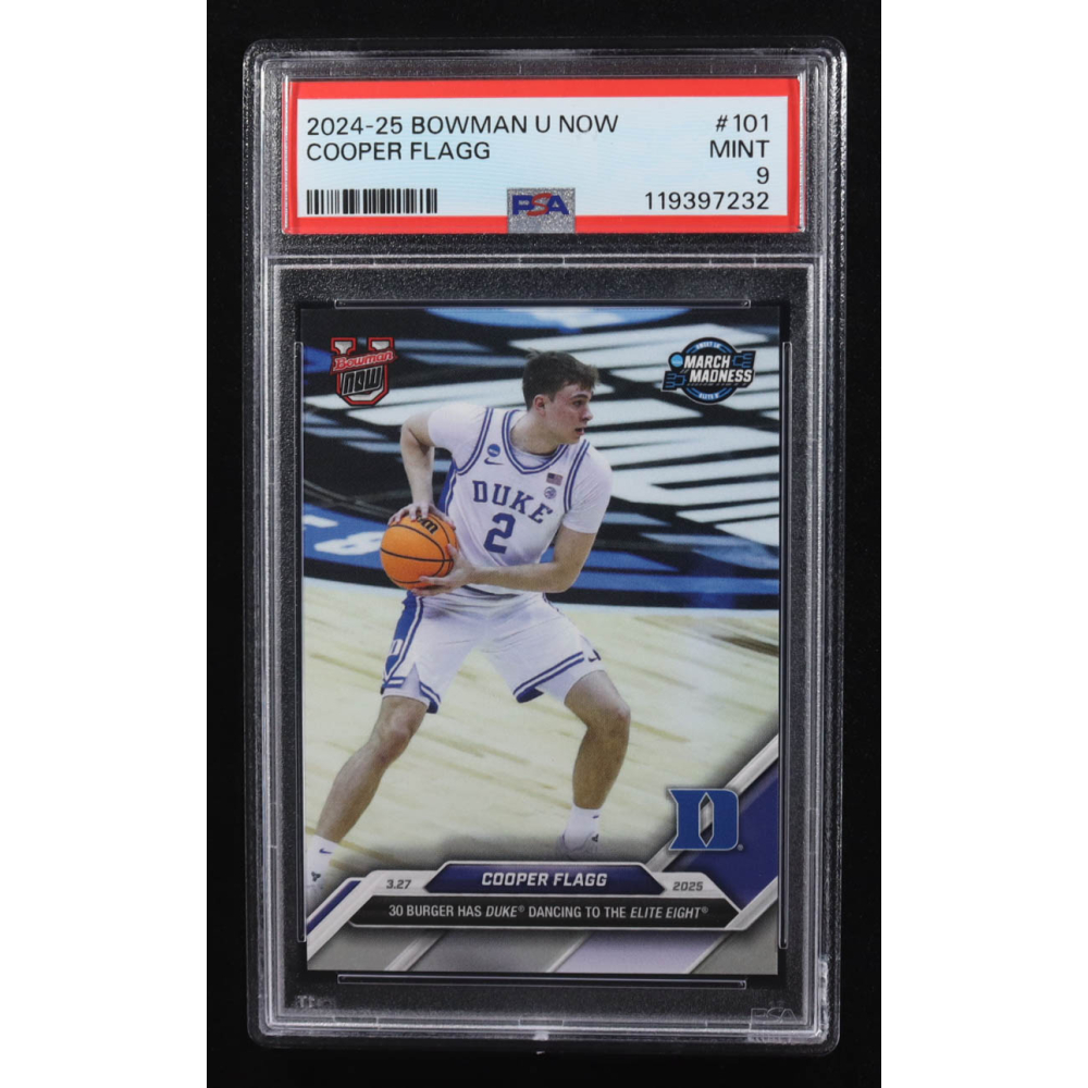 Cooper Flagg 2024-25 Bowman University Now #101 RC (PSA 9) at PristineAuction.com
