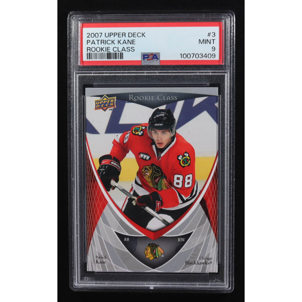 Patrick Kane 2007-08 Upper Deck Rookie Class #3 RC (PSA 9) at PristineAuction.com