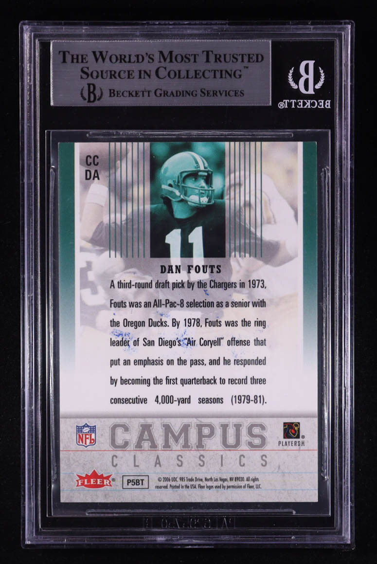 Dan Fouts Signed 2006 Ultra Campus Classics #CCDA (BGS) at PristineAuction.com Dan Fouts Signed 2006 Ultra Campus Classics #CCDA (BGS) at PristineAuction.com