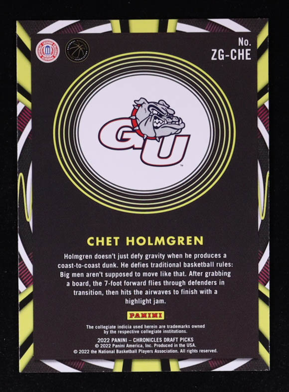 Chet Holmgren 2022-23 Panini Chronicles Draft Picks Gamma Rays #1 RC at PristineAuction.com Chet Holmgren 2022-23 Panini Chronicles Draft Picks Gamma Rays #1 RC at PristineAuction.com