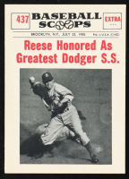 Pee Wee Reese 1961 NU Card Scoops Reese Honored As [Greatest Dodgers S. S.] #437 at PristineAuction.com