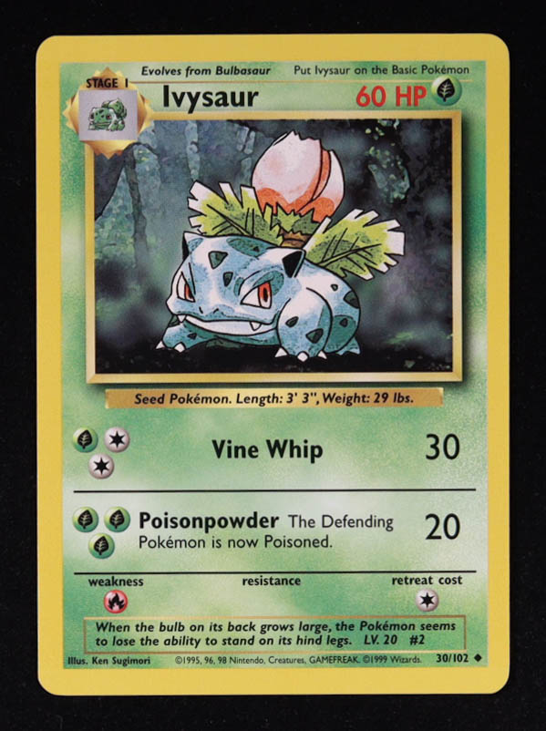 Ivysaur Pokemon 1999 Base Unlimited #30 at PristineAuction.com Ivysaur Pokemon 1999 Base Unlimited #30 at PristineAuction.com