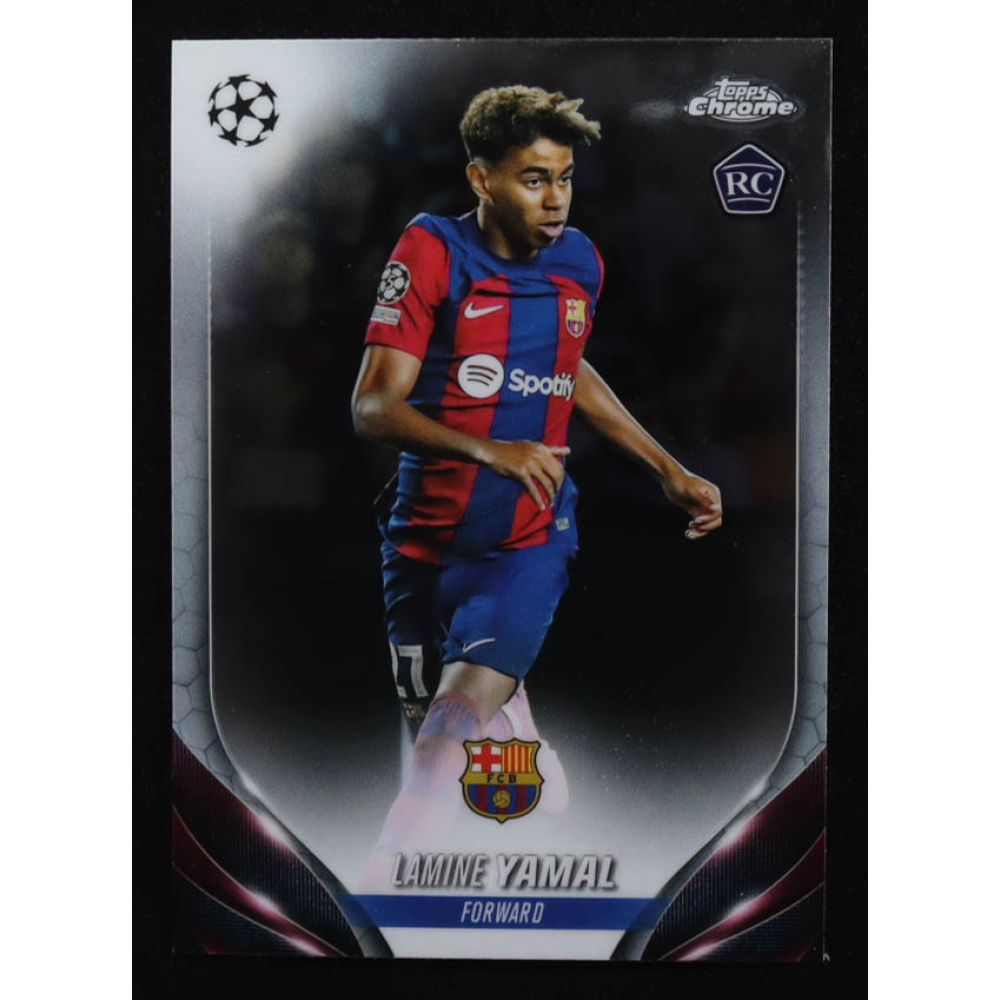 Lamine Yamal 2023-24 Topps Chrome UEFA Club Competitions #64 RC at PristineAuction.com
