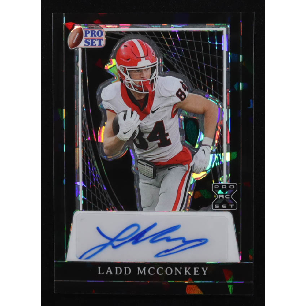 Ladd McConkey 2024 Leaf Pro Set Metal Autographs Crystal Black #PALMC #2/5 RC at PristineAuction.com