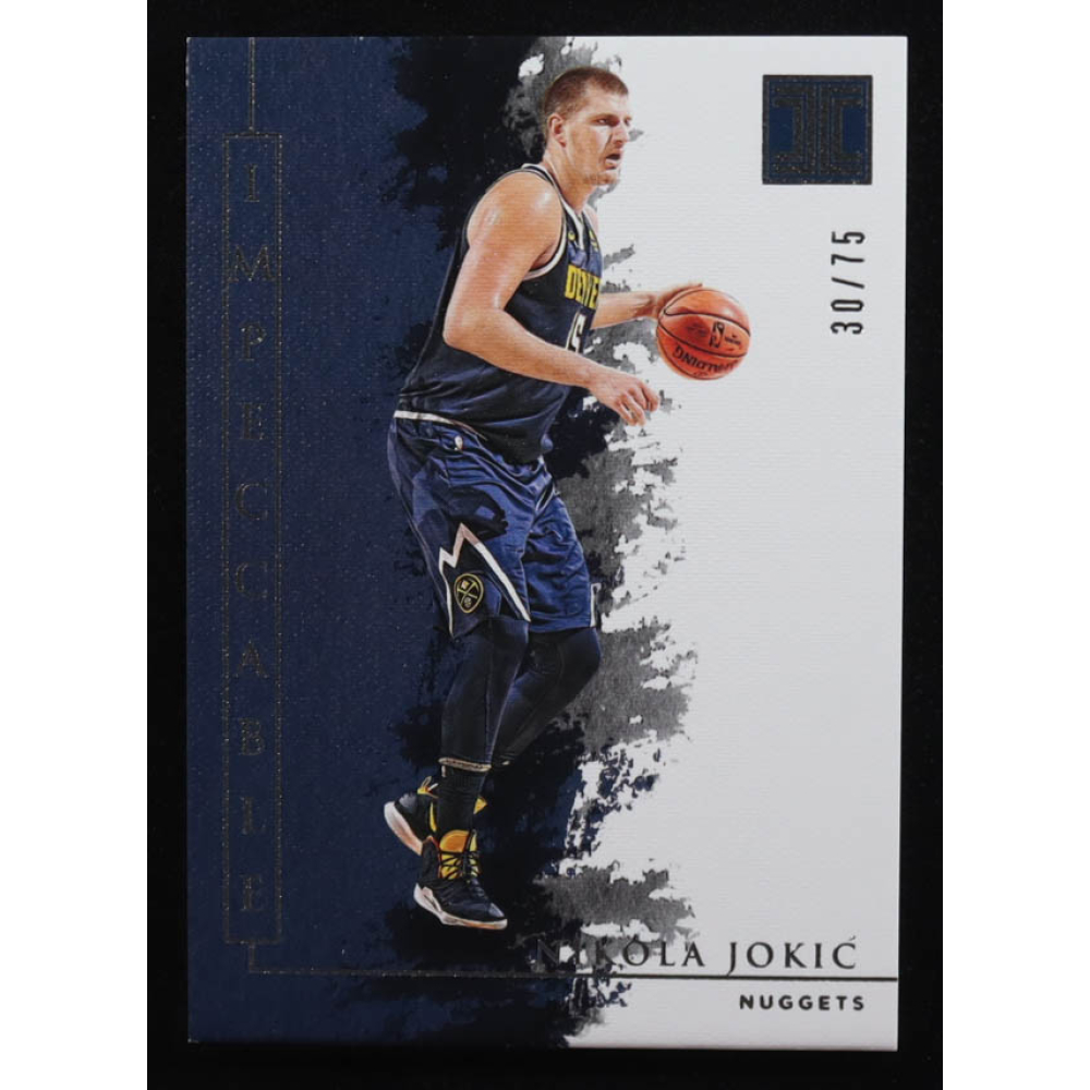 Nikola Jokic 2019-20 Panini Impeccable Silver #62 #30/75 at PristineAuction.com