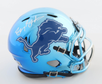 Barry Sanders Signed Lions Chrome Speed Mini Helmet (Beckett) at PristineAuction.com