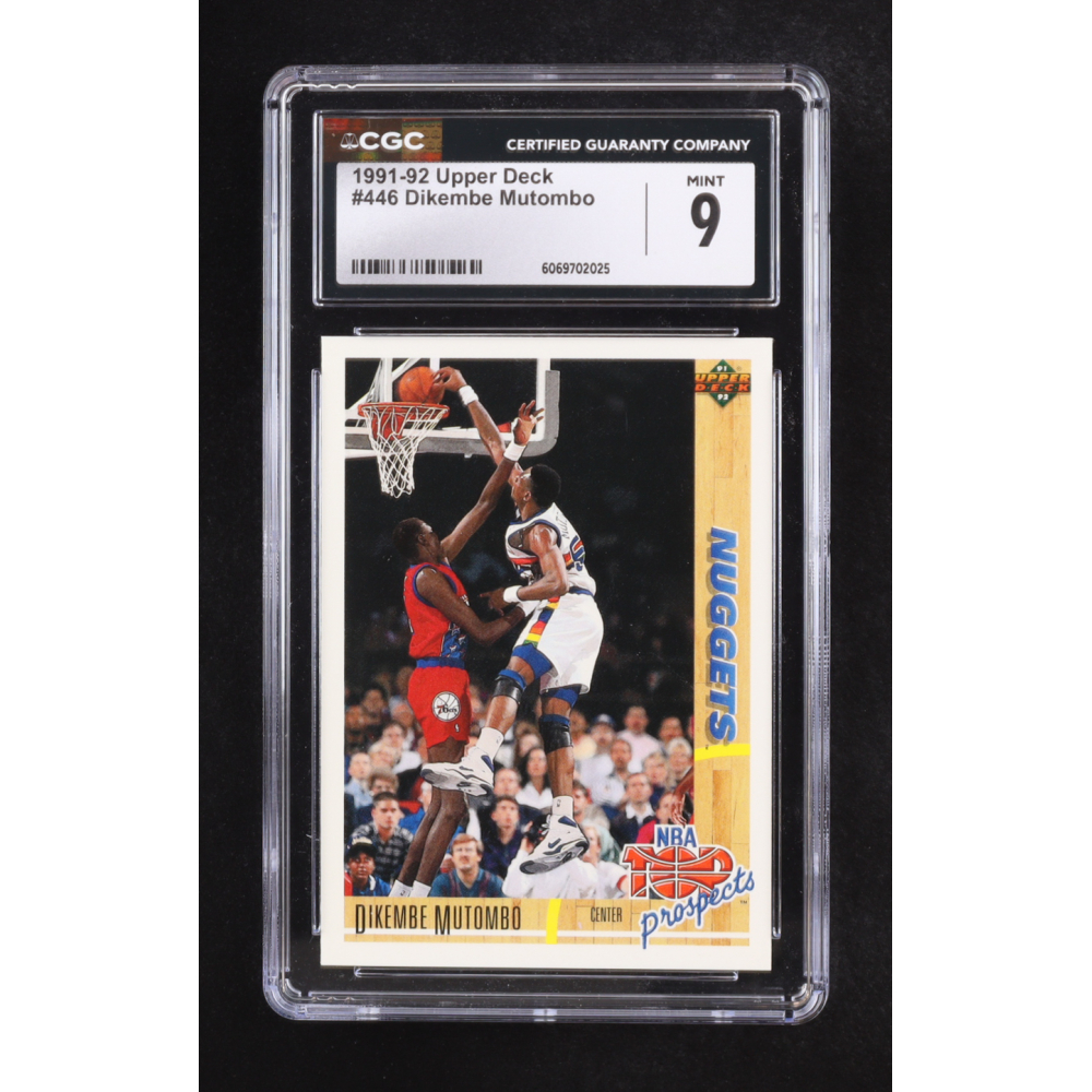 Dikembe Mutombo 1991-92 Upper Deck #446 TP RC (CGC 9) at PristineAuction.com