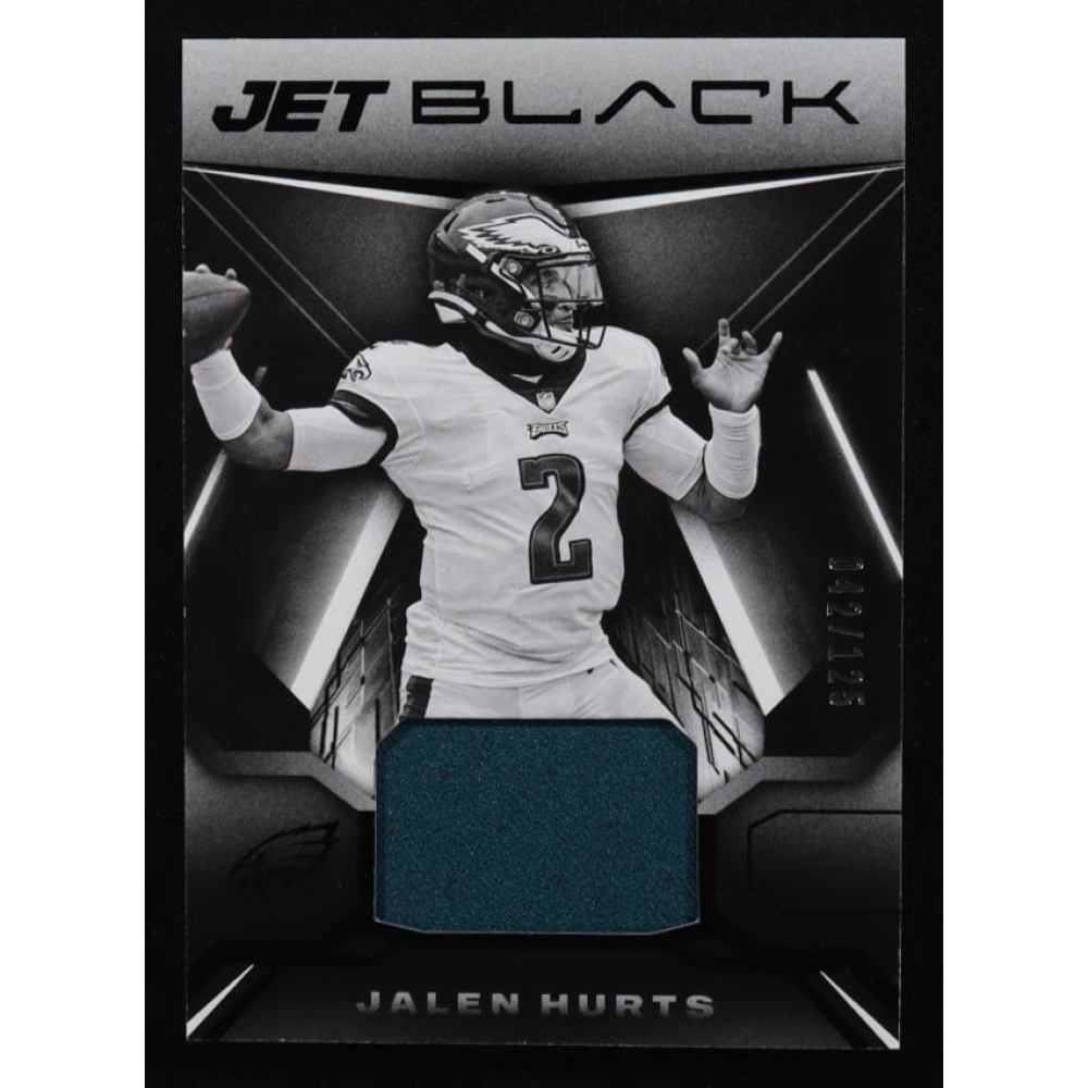 Jalen Hurts 2021 Panini Black Jet Black Materials #8 #042/125 at PristineAuction.com