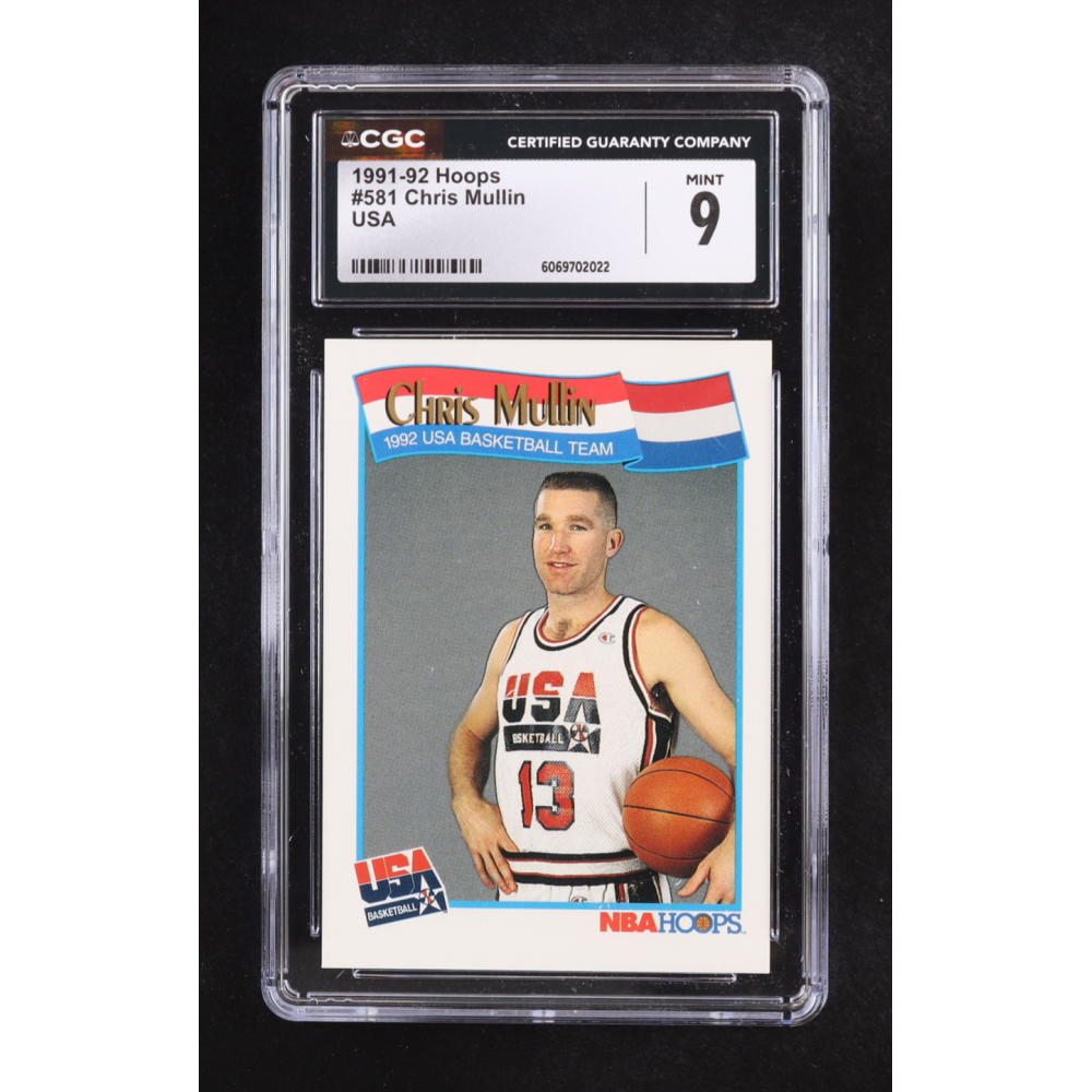 Chris Mullin 1991-92 Hoops #581 USA (CGC 9) at PristineAuction.com