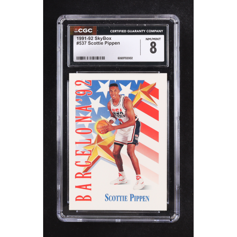 Scottie Pippen 1991-92 SkyBox #537 USA (CGC 8) at PristineAuction.com