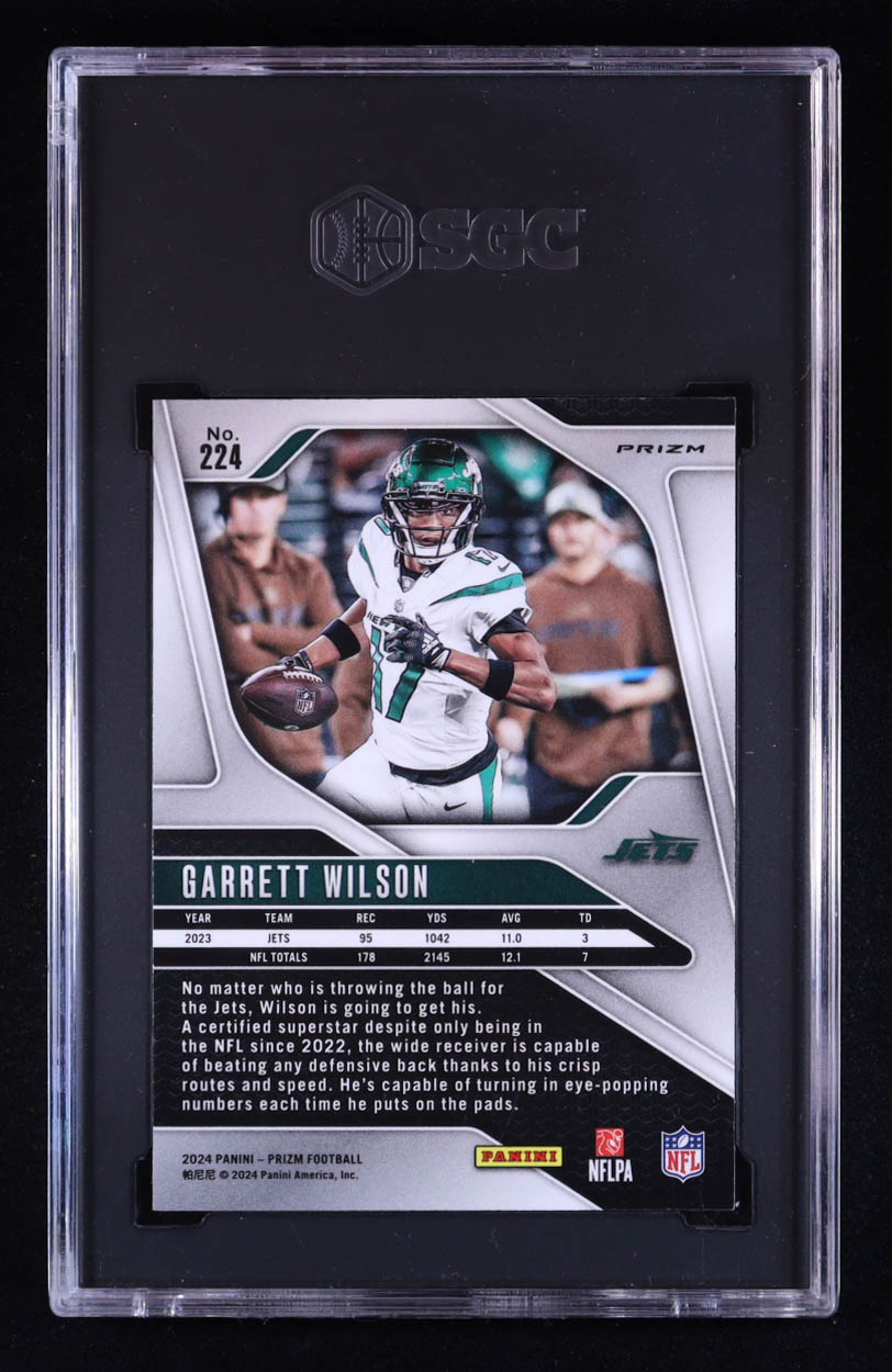 Garrett Wilson 2024 Panini Prizm Prizms Orange Disco #224 (SGC 10) at PristineAuction.com Garrett Wilson 2024 Panini Prizm Prizms Orange Disco #224 (SGC 10) at PristineAuction.com