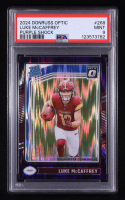 Luke McCaffrey 2024 Donruss Optic Purple Shock #268 RR RC (PSA 9) at PristineAuction.com