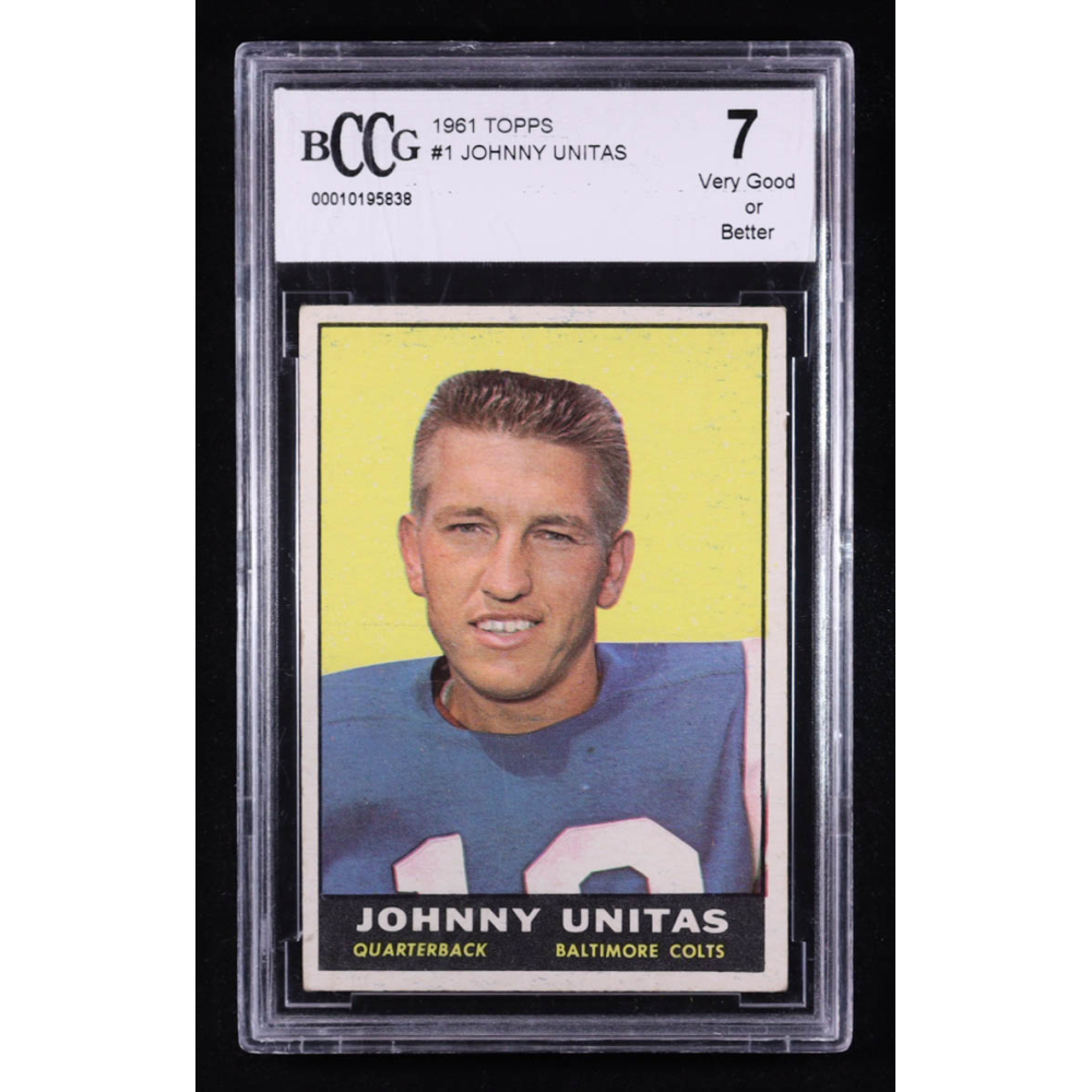 Johnny Unitas 1961 Topps #1 (BCCG 7) at PristineAuction.com
