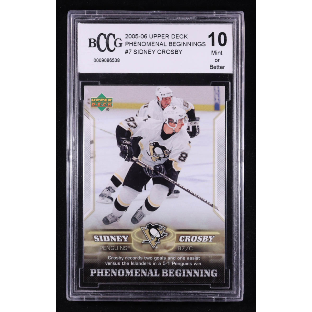 Sidney Crosby 2005-06 Upper Deck Phenomenal Beginnings #7 RC (BCCG 10) at PristineAuction.com