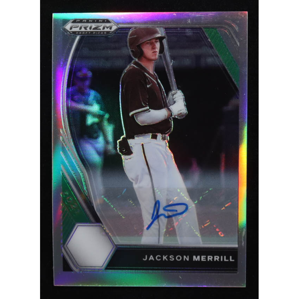 Jackson Merrill 2021 Panini Prizm Draft Picks Auto Refractor #27 RC at PristineAuction.com