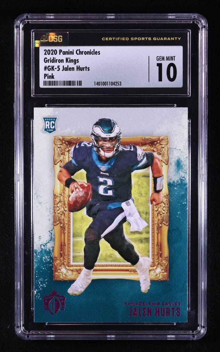 Jalen Hurts 2020 Gridiron Kings Pink #5 RC (CSG 10) at PristineAuction.com Jalen Hurts 2020 Gridiron Kings Pink #5 RC (CSG 10) at PristineAuction.com
