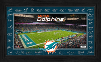 Dolphins LE 2025 NFL Signature Gridiron Custom Framed Photo at PristineAuction.com