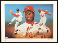 Bob Gibson Signed LE 18x24 Lithograph by Christopher Paluso (JSA) at PristineAuction.com